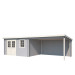  Outdoor Life Products | Tuinhuis met Overkapping Aida 760 x 275 | Gecoat | Platinum Grey-Wit 210408-01